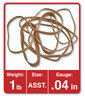 A Picture of product UNV-00154 Universal® Rubber Bands Size 54 (Assorted), Assorted Gauges, Beige, 1 lb Box