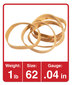 A Picture of product UNV-00162 Universal® Rubber Bands Size 62, 0.04" Gauge, Beige, 1 lb Box, 490/Pack
