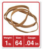 A Picture of product UNV-00164 Universal® Rubber Bands Size 64, 0.04" Gauge, Beige, 1 lb Bag, 320/Pack