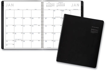 AT-A-GLANCE® Contemporary Monthly Planner Premium Paper, 11 x 9, Black Cover, 12-Month (Jan to Dec): 2024