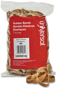 Universal® Rubber Bands Size 84, 0.04" Gauge, Beige, 1 lb Box, 155/Pack