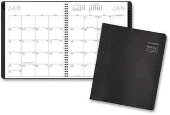 AT-A-GLANCE® Contemporary Monthly Planner Premium Paper, 11 x 9, Graphite Cover, 12-Month (Jan to Dec): 2024