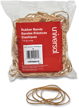 Universal® Rubber Bands Size 18, 0.04" Gauge, Beige, 4 oz Box, 400/Pack