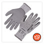 A Picture of product EGO-10452 ergodyne® ProFlex 7030 ANSI A3 PU Coated CR Gloves. Size Small. Gray. 12 pairs/pack. Ships in 1-3 Business Days.