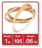A Picture of product UNV-01105 Universal® Rubber Bands Size 105, 0.06" Gauge, Beige, 1 lb Box, 55/Pack