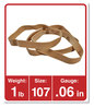 A Picture of product UNV-01107 Universal® Rubber Bands Size 107, 0.06" Gauge, Beige, 1 lb Box, 40/Pack