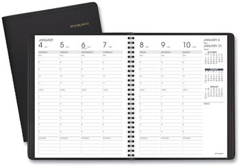 AT-A-GLANCE® Weekly Appointment Book Ruled for Hourly Appointments Vertical-Column 8.75 x 7, Black Cover, 13-Month (Jan-Jan): 2024-2025