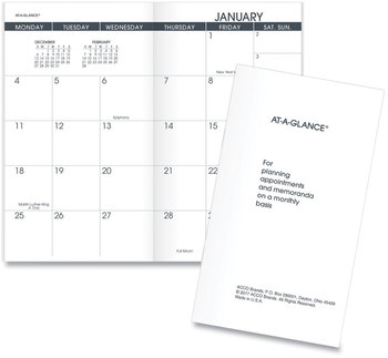 AT-A-GLANCE® Pocket Size Monthly Planner Refill 6 x 3.5, White Sheets, 13-Month (Jan to Jan): 2024 2025