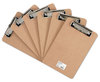 A Picture of product UNV-05561 Universal® Hardboard Clipboard with Low-Profile Clip 0.5" Capacity, Holds 5 x 8 Sheets, Brown, 6/Pack