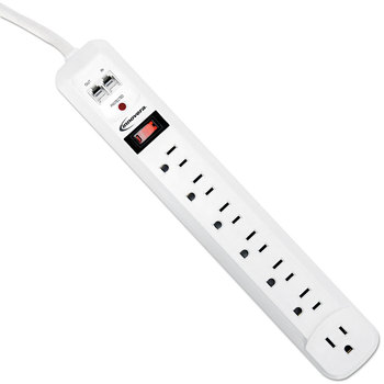 Innovera® Surge Protector 7 AC Outlets, 4 ft Cord, 1,080 J, White