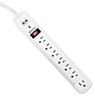 A Picture of product IVR-71654SO Innovera® Surge Protector 7 AC Outlets, 4 ft Cord, 1,080 J, White