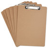 A Picture of product UNV-05562 Universal® Hardboard Clipboard with Low-Profile Clip 0.5" Capacity, Holds 8.5 x 11 Sheets, Brown, 6/Pack