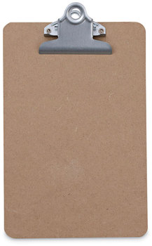 Universal® Hardboard Clipboard 0.75" Clip Capacity, Holds 5 x 8 Sheets, Brown