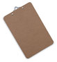 A Picture of product UNV-05610VP Universal® Hardboard Clipboard 0.75" Clip Capacity, Holds 5 x 8 Sheets, Brown, 3/Pack