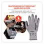 A Picture of product EGO-10463 ergodyne® ProFlex 7030 ANSI A3 PU Coated CR Gloves Gray, Medium, Pair, Ships in 1-3 Business Days