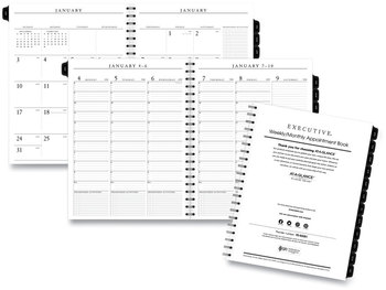 AT-A-GLANCE® Executive® Weekly/Monthly Planner Refill with 15-Minute Appointments 11 x 8.25, White Sheets, 12-Month (Jan to Dec): 2024