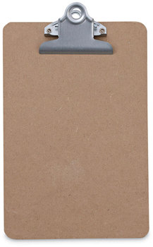 Universal® Hardboard Clipboard 0.75" Clip Capacity, Holds 5 x 8 Sheets, Brown, 3/Pack