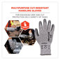 A Picture of product EGO-10464 ergodyne® ProFlex 7030 ANSI A3 PU Coated CR Gloves Gray, Large, Pair, Ships in 1-3 Business Days
