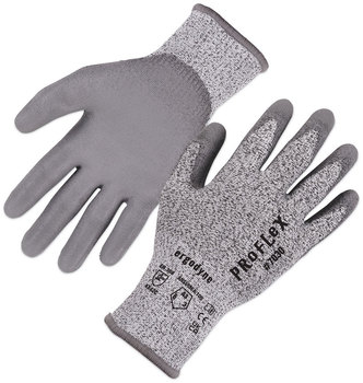 ergodyne® ProFlex 7030 ANSI A3 PU Coated CR Gloves Gray, Large, Pair, Ships in 1-3 Business Days