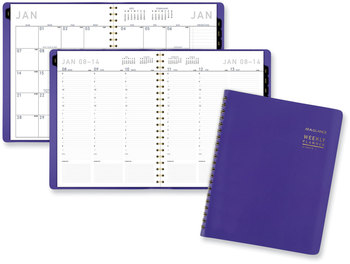 AT-A-GLANCE® Contemporary Weekly/Monthly Planner 11.38 x 9, Purple Cover, 12-Month (Jan to Dec): 2024