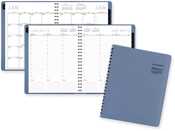 AT-A-GLANCE® Contemporary Weekly/Monthly Planner 11.38 x 9, Slate Blue Cover, 12-Month (Jan to Dec): 2024