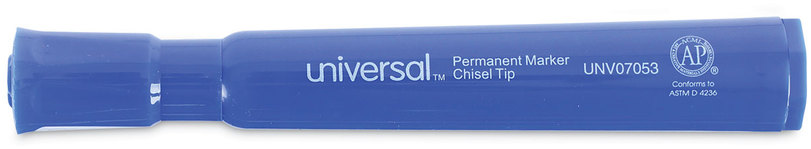 UNIVERSAL Permanent Markers Chisel Tip Blue Dozen 07053