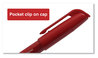 A Picture of product UNV-07072 Universal™ Pen-Style Permanent Marker Fine Bullet Tip, Red, Dozen