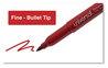 A Picture of product UNV-07072 Universal™ Pen-Style Permanent Marker Fine Bullet Tip, Red, Dozen