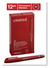 A Picture of product UNV-07072 Universal™ Pen-Style Permanent Marker Fine Bullet Tip, Red, Dozen
