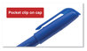 A Picture of product UNV-07073 Universal™ Pen-Style Permanent Marker Fine Bullet Tip, Blue, Dozen