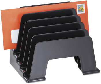 Universal® Recycled Plastic Incline Sorter 5 Sections, DL to A5 Size Files, 8" x 5.5" 6", Black