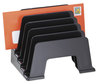 A Picture of product UNV-08104 Universal® Recycled Plastic Incline Sorter 5 Sections, DL to A5 Size Files, 8" x 5.5" 6", Black