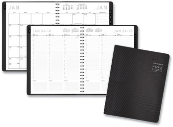 AT-A-GLANCE® Contemporary Weekly/Monthly Planner Vertical-Column Format, 11 x 8.25, Graphite Cover, 12-Month (Jan to Dec): 2024