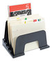 A Picture of product UNV-08105 Universal® Recycled Plastic Incline Sorter 5 Sections, Letter Size Files, 13.25" x 9" Black