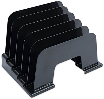 Universal® Recycled Plastic Incline Sorter 5 Sections, Letter Size Files, 13.25" x 9" Black