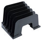 A Picture of product UNV-08105 Universal® Recycled Plastic Incline Sorter 5 Sections, Letter Size Files, 13.25" x 9" Black