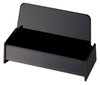 A Picture of product UNV-08109 Universal® Recycled Plastic Business Card Holder Holds 50 2 x 3.5 Cards, 3.75 1.81 1.38, Black