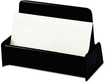 Universal® Recycled Plastic Business Card Holder Holds 50 2 x 3.5 Cards, 3.75 1.81 1.38, Black