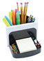 A Picture of product UNV-08110 Universal® Recycled Plastic Deluxe Desk Organizer Message Center, 6 Compartments, 5.5 x 6.75 5, Black