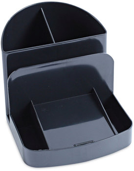 Universal® Recycled Plastic Deluxe Desk Organizer Message Center, 6 Compartments, 5.5 x 6.75 5, Black