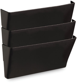 Universal® Wall File Pockets 3 Sections, Letter Size,13" x 4.13" 14.5", Black, 3/Pack