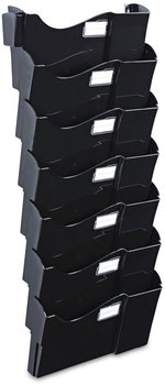 Universal® Grande Central Filing System 7 Sections, Legal/Letter Size, Wall Mount, 16" x 4.75" 38.25", Black, 7/Pack