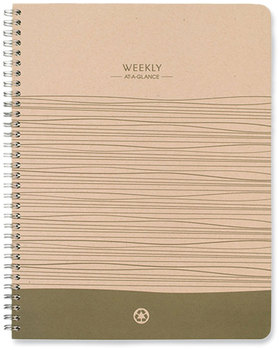 AT-A-GLANCE® Elevation Eco Weekly/Monthly Planner Geometric Artwork, 11 x 8.5, Wheat Cover, 13-Month (Jan to Jan): 2023 2024