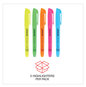 A Picture of product UNV-08850 Universal™ Pocket Highlighters Assorted Ink Colors, Chisel Tip, Barrel 5/Set