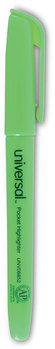 Universal™ Pocket Highlighters Fluorescent Green Ink, Chisel Tip, Barrel, Dozen