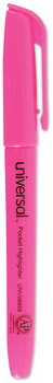 Universal™ Pocket Highlighters Fluorescent Pink Ink, Chisel Tip, Barrel, Dozen