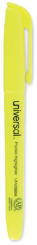 Universal™ Pocket Highlighters Highlighter Value Pack, Fluorescent Yellow Ink, Chisel Tip, Barrel, 36/Pack