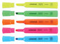 A Picture of product UNV-08860 Universal™ Desk Highlighters Assorted Ink Colors, Chisel Tip, Barrel 5/Set