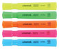 A Picture of product UNV-08860 Universal™ Desk Highlighters Assorted Ink Colors, Chisel Tip, Barrel 5/Set