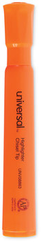 Universal™ Desk Highlighters Fluorescent Orange Ink, Chisel Tip, Barrel, Dozen